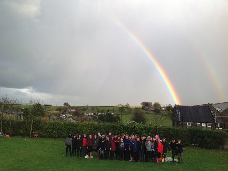 Image of Year 6 out in all weather!